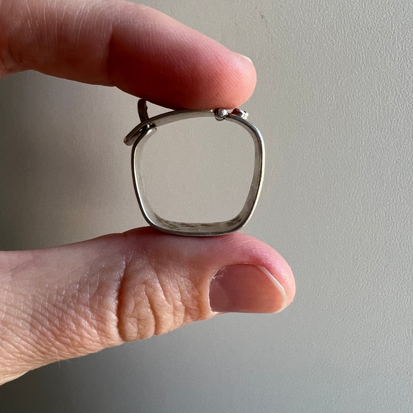 V I N T A G E // tiniest buckle / sterling silver artisan made functioning buckle ring / size 9 maybe